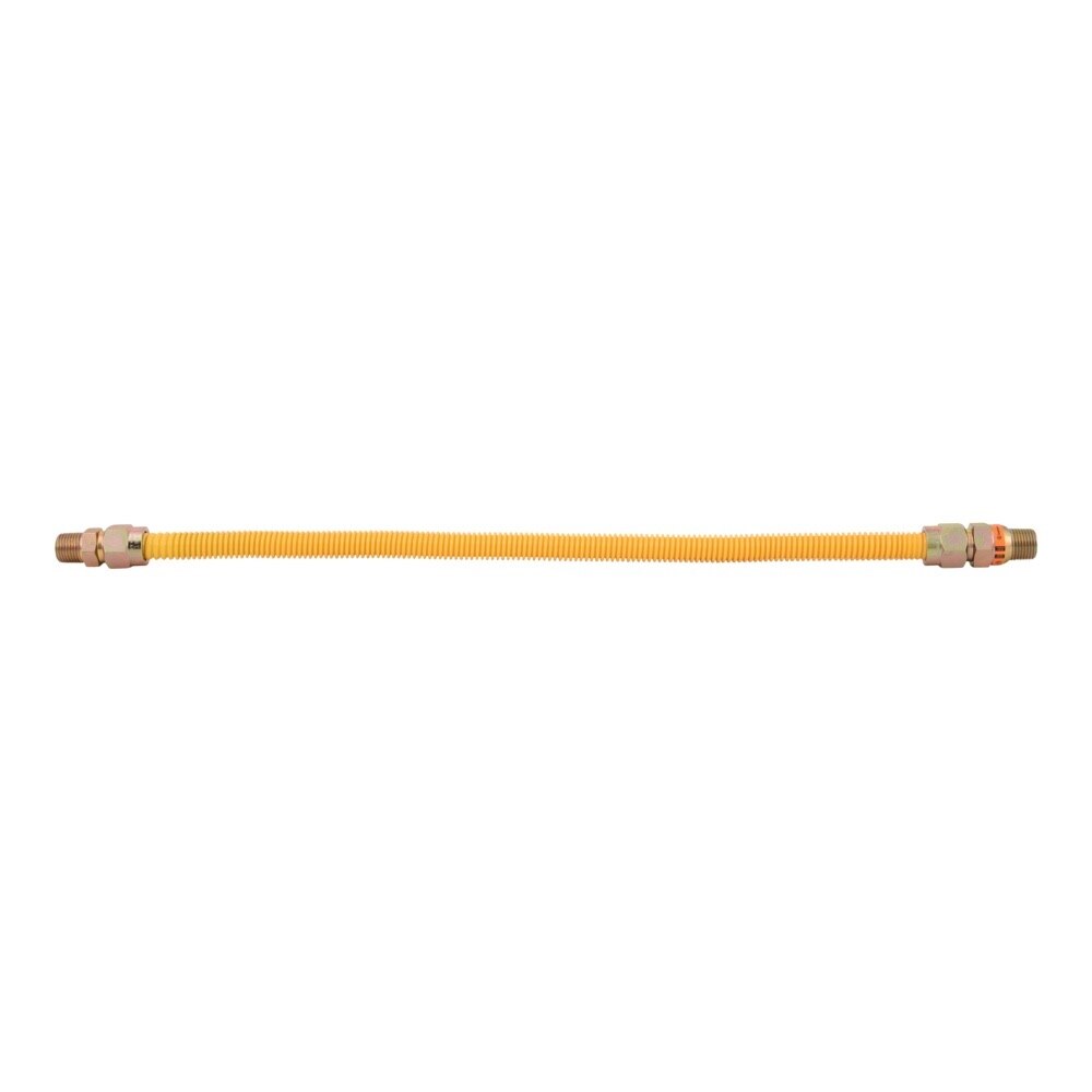 Eastman 30YE50V024B 24 in 5/8 in OD Yellow Stainless Steel Gas Connector with EFV - 2