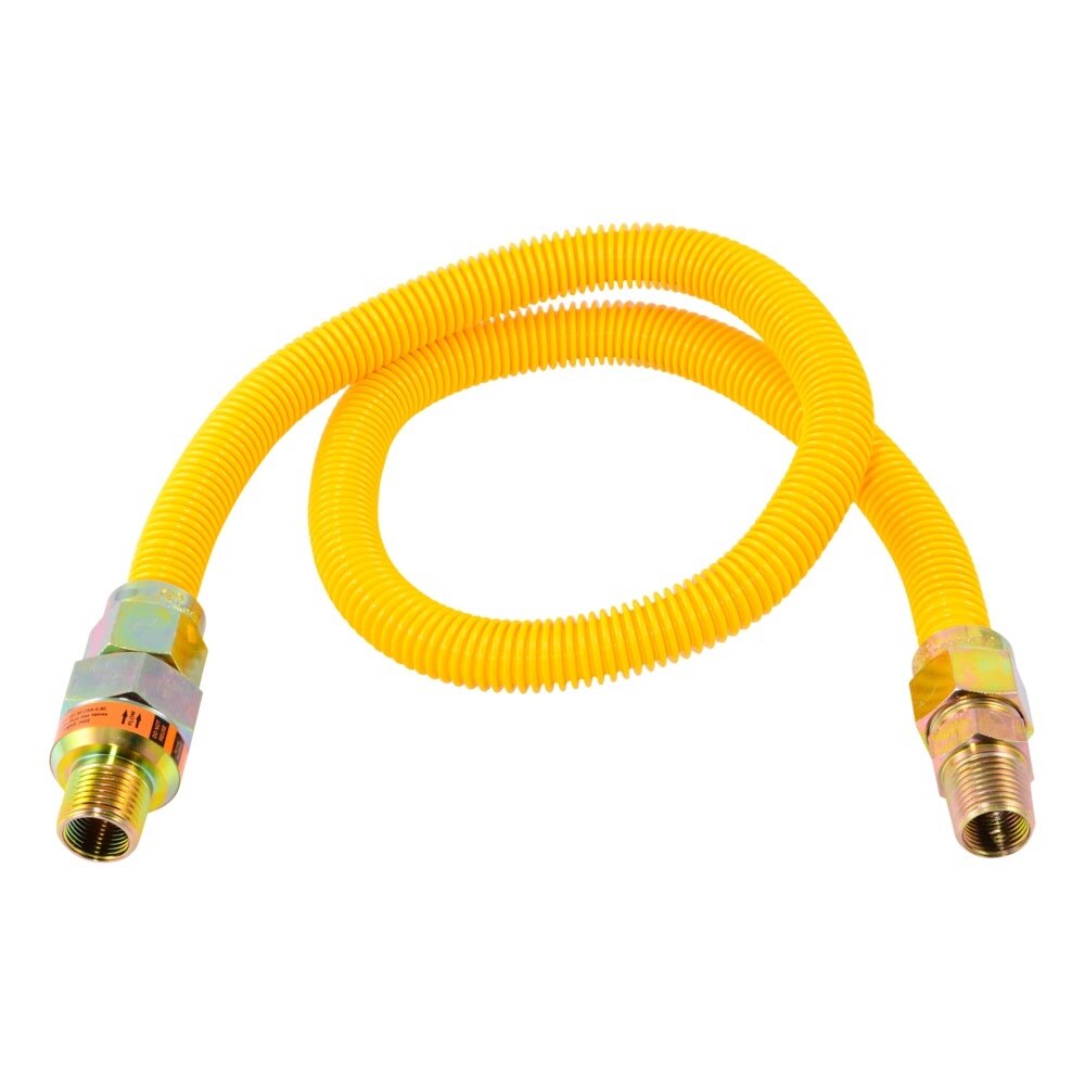 Eastman 30YE50V036B 5/8 in OD x 36 in Yellow Stainless Steel Gas Connector with EFV - 2