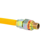 Eastman 30YE50V048B 5/8 in. OD x 48 in. Yellow Coated Stainless Steel Gas Connector with EFV - 3