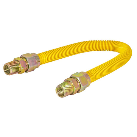Eastman 30YE515036 36 in. Yellow Stainless Steel Gas Connector with 1/2 in. FIP x 1/2 in. MIP