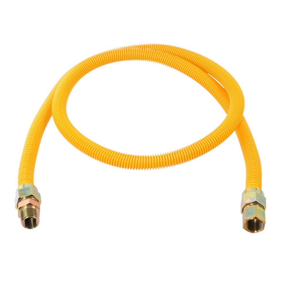 Eastman 30YE515060B 5/8 in OD 60 in Yellow Stainless Steel Gas Connector 1/2 in FIP x 1/2 in MIP - 2
