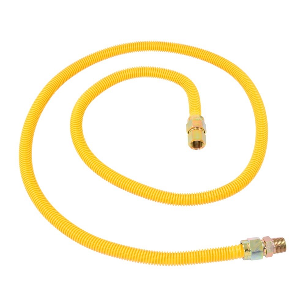 Eastman 30YE515072B 5/8 in x 72 in Yellow Coated Stainless Steel Gas Connector 1/2 in FIP x 1/2 in MIP