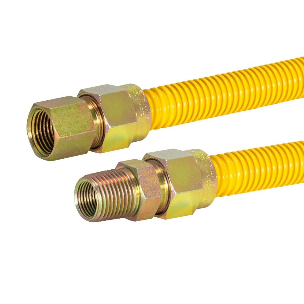 Eastman 30YE515072 5/8 in OD 72 in Yellow Stainless Steel Gas Connector with 1/2 in FIP x 1/2 in MIP - 2