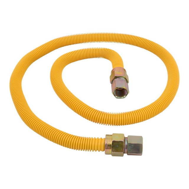 Eastman 30YE515148 5/8 in. x 48 in. Yellow Epoxy-Coated Gas Connector 1/2 in. FIP x 1/2 in. FIP