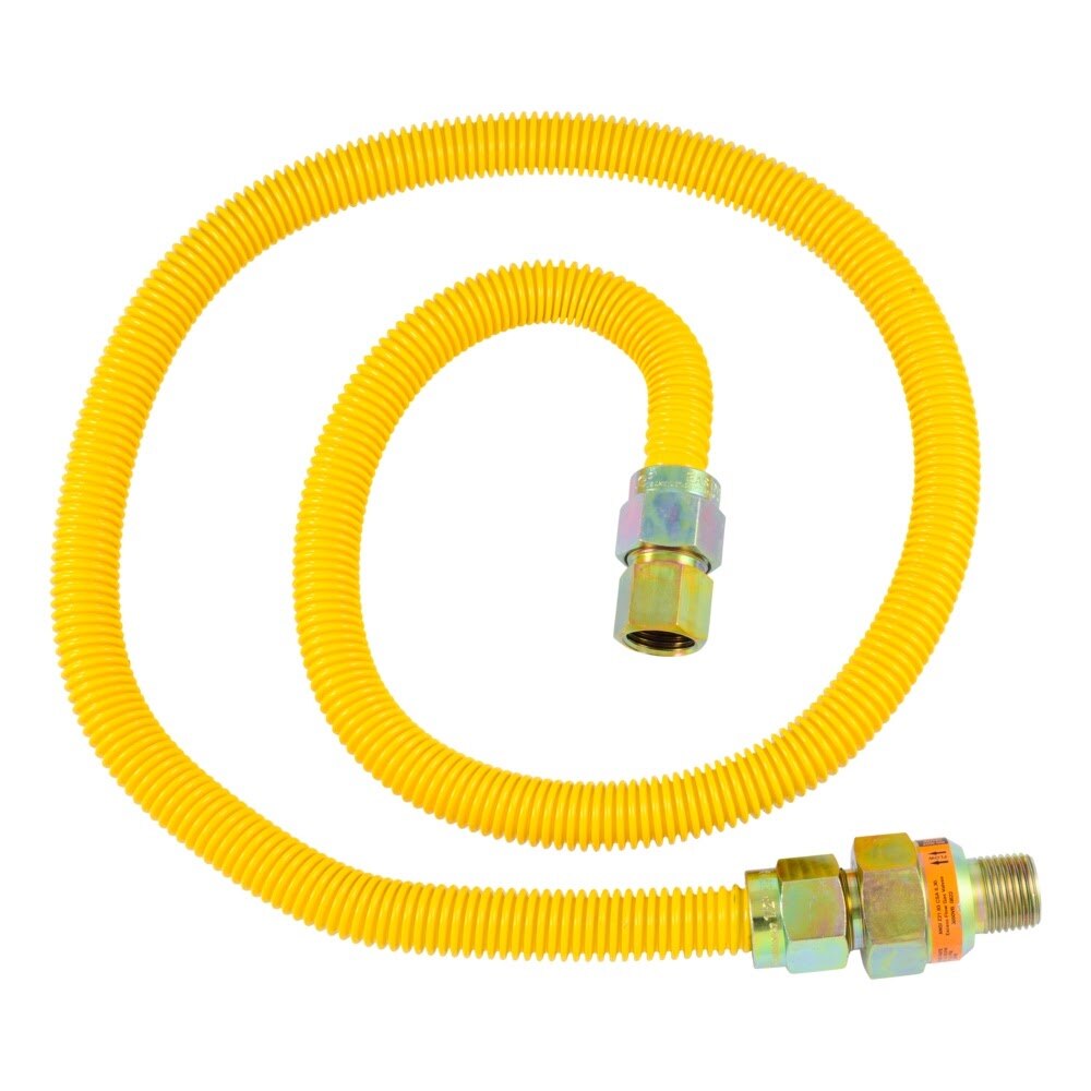 Eastman 30YE51V048B 5/8 in. OD x 48 in. Yellow Gas Connector with 1/2 in. FIP x 1/2 in. MIP EFV