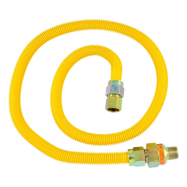 Eastman 30YE51V048B 5/8 in. OD x 48 in. Yellow Gas Connector with 1/2 in. FIP x 1/2 in. MIP EFV