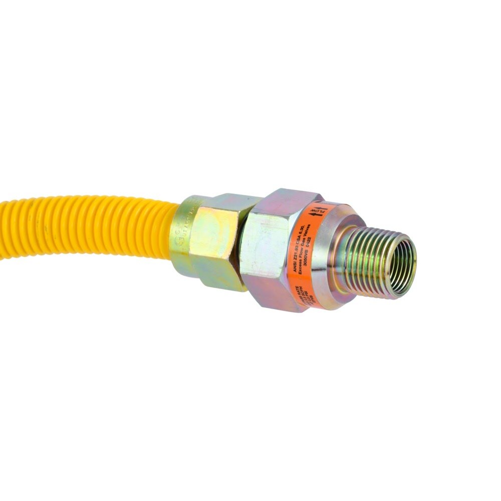 Eastman 30YE51V048B 5/8 in. OD x 48 in. Yellow Gas Connector with 1/2 in. FIP x 1/2 in. MIP EFV - 3