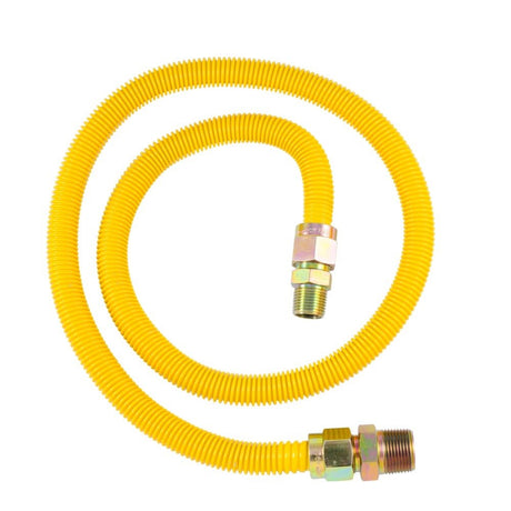 Eastman 30YE545048B 5/8 in. x 48 in. Yellow Stainless Steel Gas Connector 3/4 in. MIP x 1/2 in. MIP