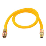 Eastman 30YE545048B 5/8 in. x 48 in. Yellow Stainless Steel Gas Connector 3/4 in. MIP x 1/2 in. MIP - 2