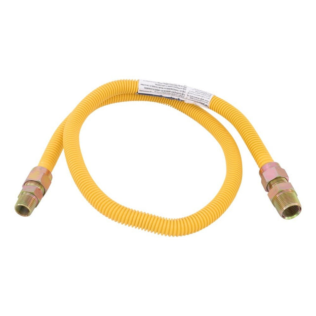 Eastman 30YE545048 48 in. 5/8 in. OD Yellow Stainless Steel Gas Connector with 3/4 in. MIP x 1/2 in. MIP
