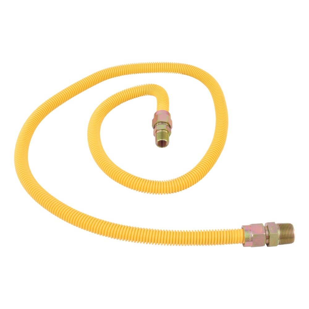 Eastman 30YE545060 5/8 in OD x 60 in Yellow Coated Stainless Steel Gas Connector with MIP Fittings