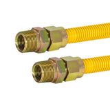 Eastman 30YE545424 5/8 in. OD x 24 in. Yellow Stainless Steel Gas Connector with 3/4 in. MIP Ends - 2