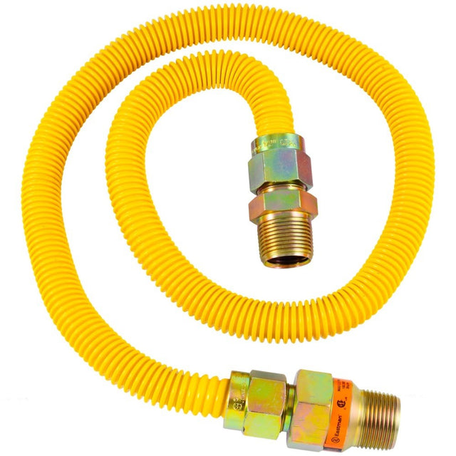 Eastman 30YE54V436B 5/8 in. OD 36 in. ArmorBoost EFV Yellow Stainless Steel Gas Connector 3/4 in. MIP x 3/4 in. MIP