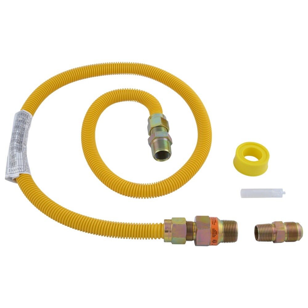 Eastman 30YE54V45048K 5/8 in x 48 in Epoxy Coated Stainless Steel Gas Range Installation Kit with EFV