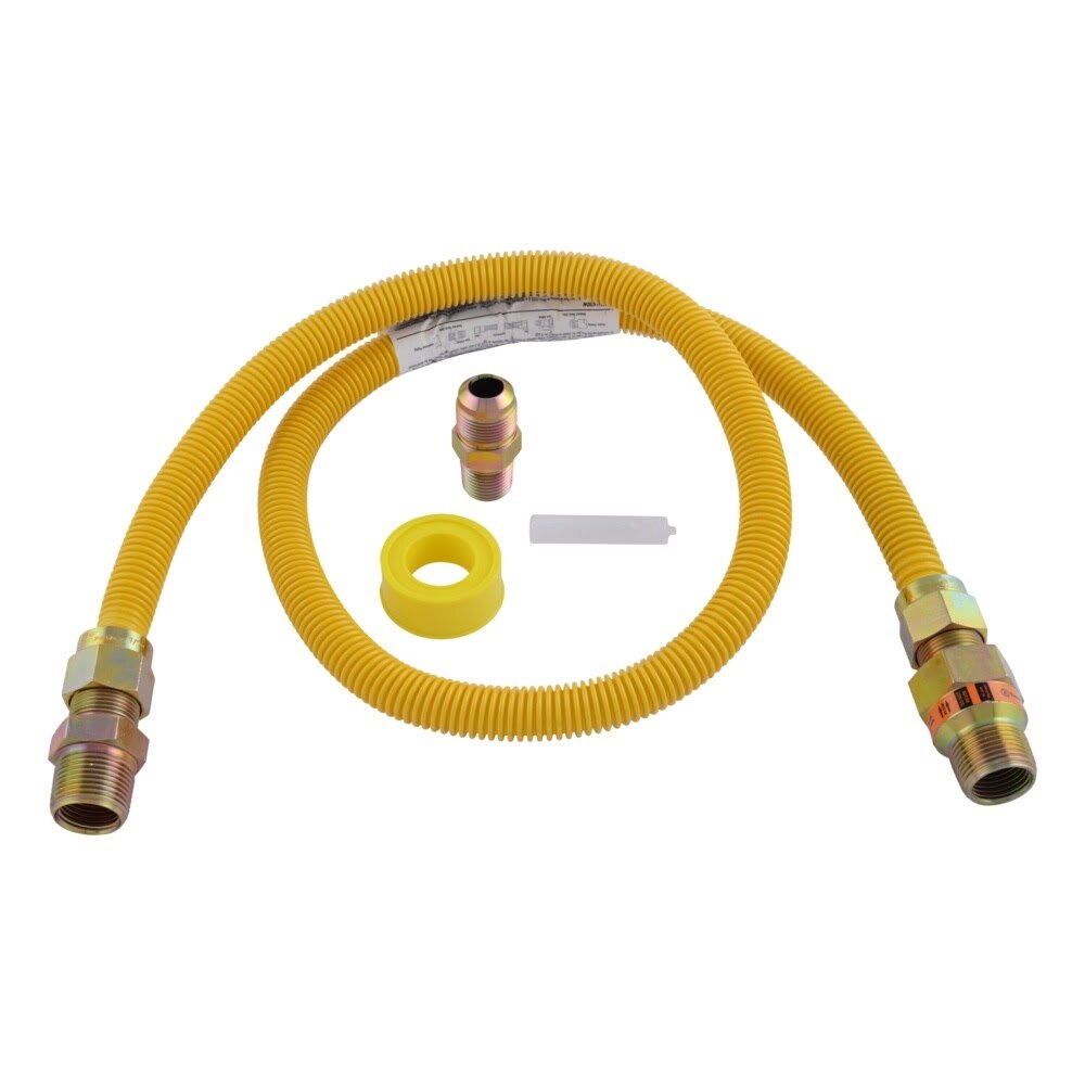 Eastman 30YE54V45048K 5/8 in x 48 in Epoxy Coated Stainless Steel Gas Range Installation Kit with EFV - 2