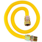 Eastman 30YE555436B 36 in. Yellow Coated Stainless Steel Gas Connector with 3/4 in. FIP x 3/4 in. MIP