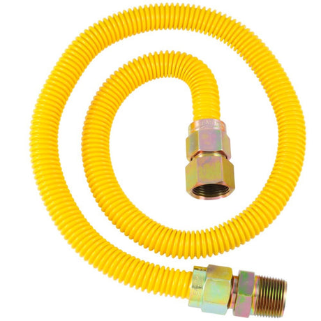Eastman 30YE555436B 36 in. Yellow Coated Stainless Steel Gas Connector with 3/4 in. FIP x 3/4 in. MIP