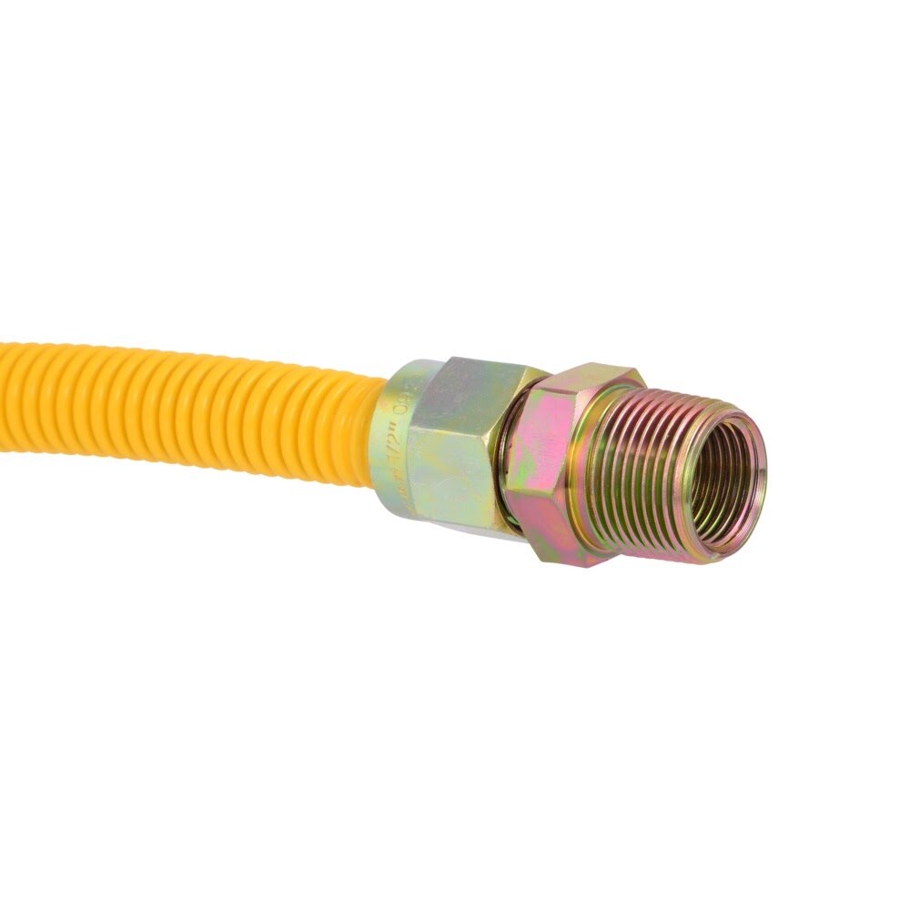 Eastman 30YE555448B 48 in. Yellow Stainless Steel Gas Connector 3/4 in. FIP x 3/4 in. MIP - 3