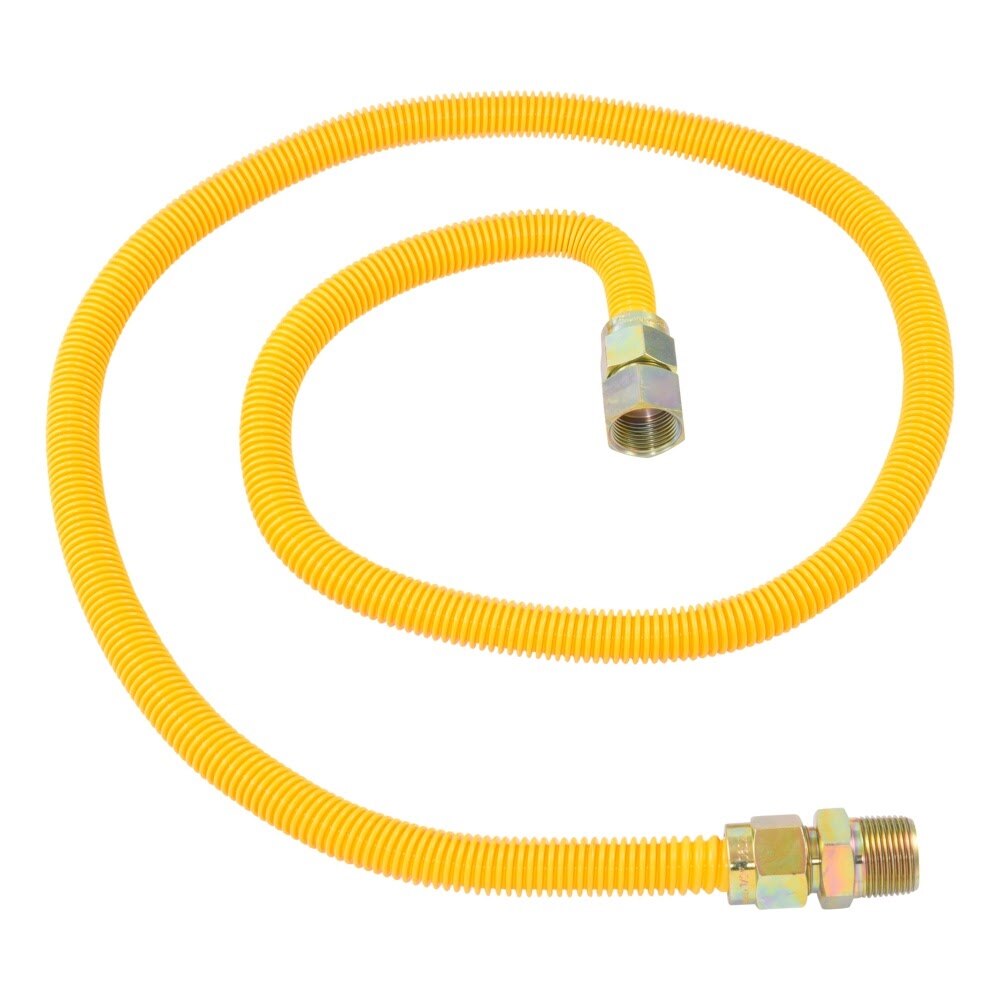 Eastman 30YE555460B 60 in. Yellow Coated Stainless Steel Gas Connector 3/4 in. FIP x 3/4 in. MIP
