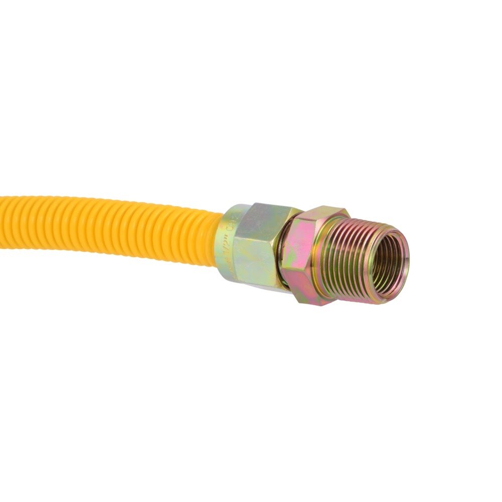 Eastman 30YE555460B 60 in. Yellow Coated Stainless Steel Gas Connector 3/4 in. FIP x 3/4 in. MIP - 3