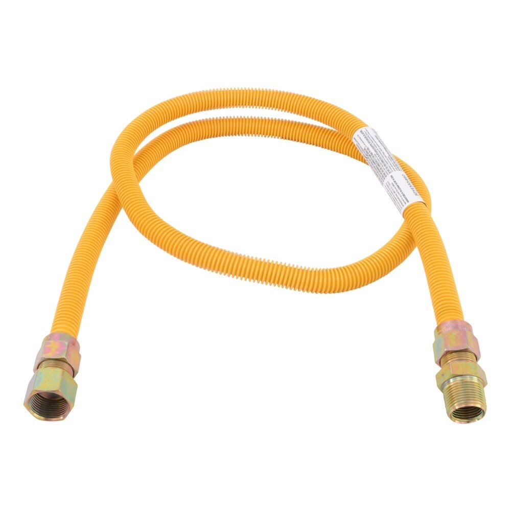 Eastman 30YE555460 5/8 in OD 60 in Yellow Stainless Steel Gas Connector 3/4 in FIP x 3/4 in MIP - 3