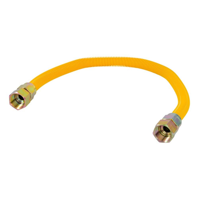 Eastman 30YE555524B 5/8 in OD x 24 in Yellow Stainless Steel Gas Connector 3/4 in FIP x 3/4 in FIP