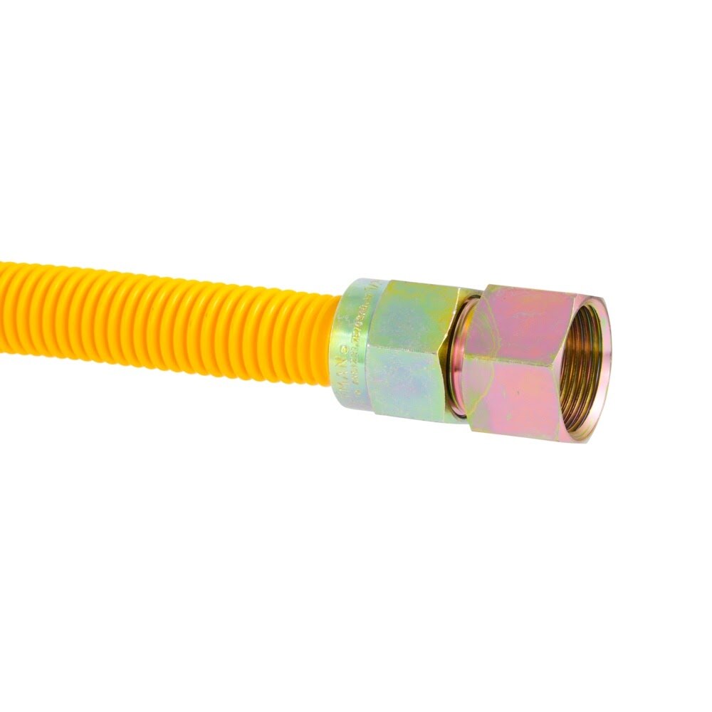 Eastman 30YE555560B 60 in. Yellow Coated Stainless Steel Gas Connector 3/4 in. FIP x 3/4 in. FIP - 3