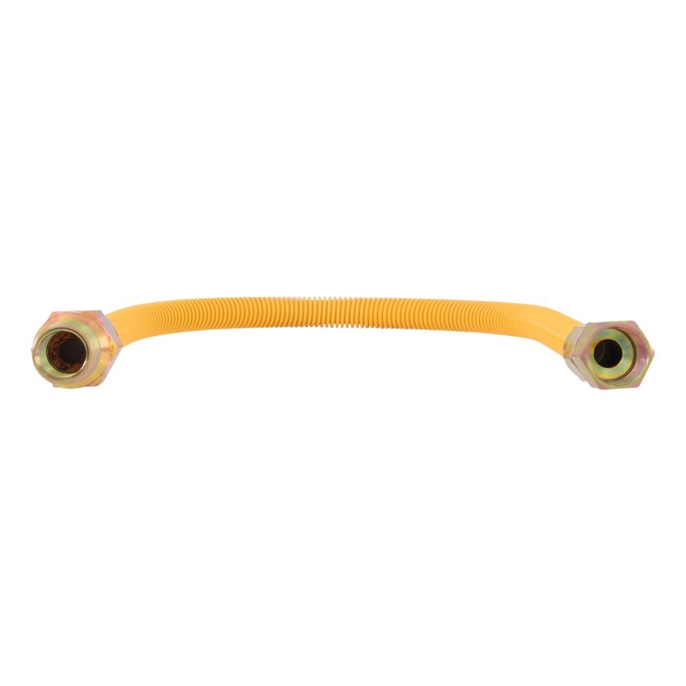Eastman 30YE55V424B 5/8 in x 24 in Yellow Stainless Steel Gas Connector 3/4 in FIP x 3/4 in MIP EFV - 3