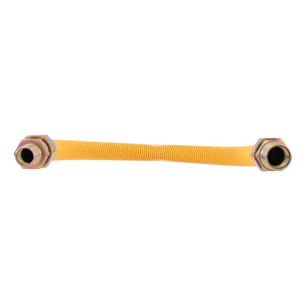 Eastman 40YE545024 1 in. OD x 24 in. Yellow Stainless Steel Gas Connector 3/4 in. MIP x 1/2 in. MIP - 3