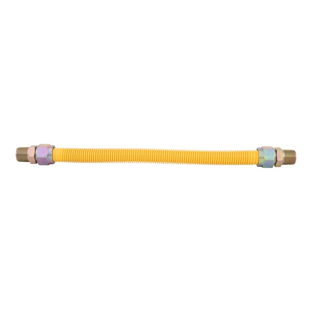 Eastman 40YE545418 1 in. OD x 18 in. Yellow Stainless Steel Gas Connector 3/4 in. MIP x 3/4 in. MIP - 2