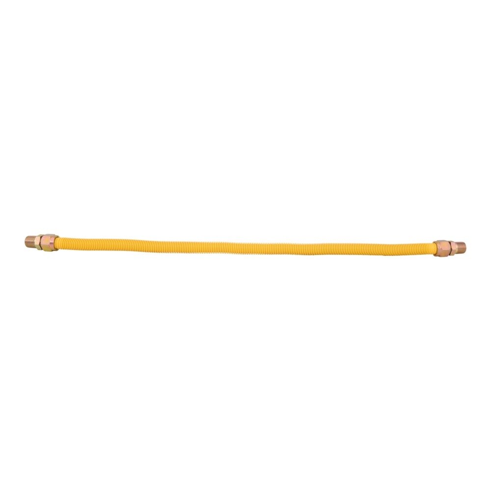 Eastman 40YE545436 1 in OD x 36 in Yellow Coated Stainless Steel Gas Connector with 3/4 in MIP Ends - 2
