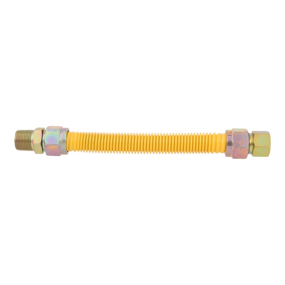 Eastman 40YE545512 1 in OD x 12 in L Yellow Stainless Steel Gas Connector 3/4 in MIP x 3/4 in FIP - 2