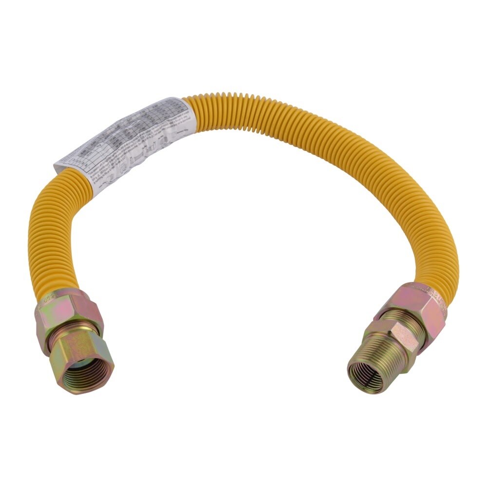 Eastman 40YE545524B 1 in. OD x 24 in. Yellow Stainless Steel Gas Connector 3/4 in. MIP x 3/4 in. FIP - 2
