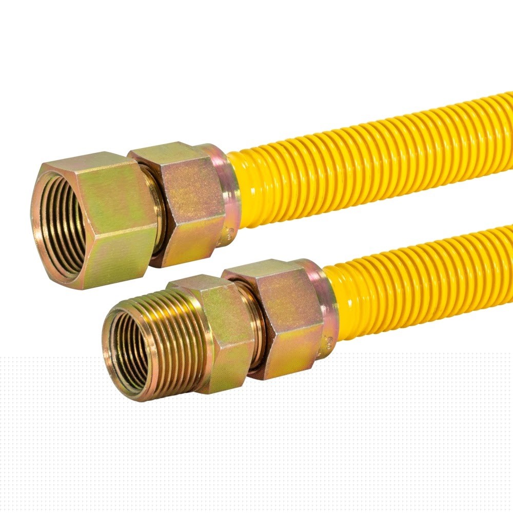 Eastman 40YE545536B 36 in Yellow Coated Stainless Steel Gas Connector 3/4 in MIP x 3/4 in FIP - 2