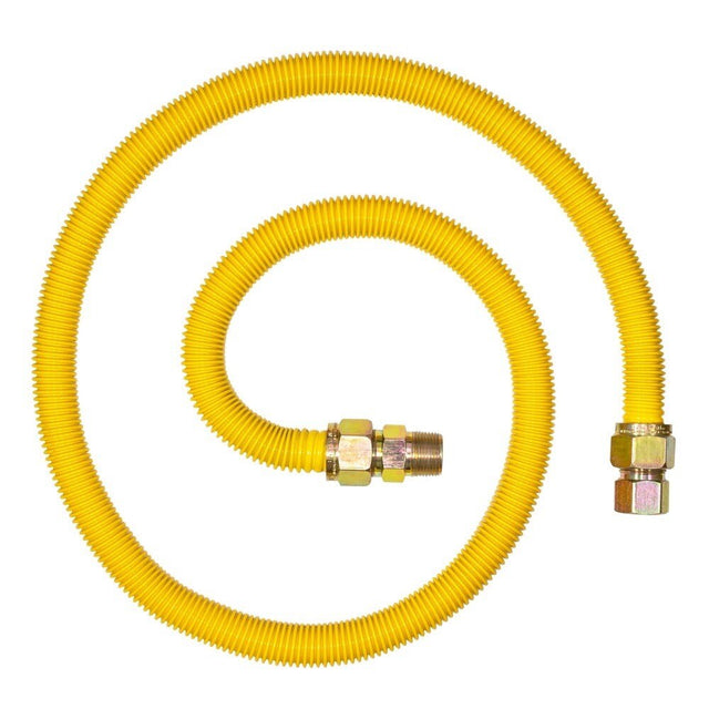 Eastman 40YE545572 1 in OD 72 in Yellow Stainless Steel Gas Connector 3/4 in MIP x 3/4 in FIP