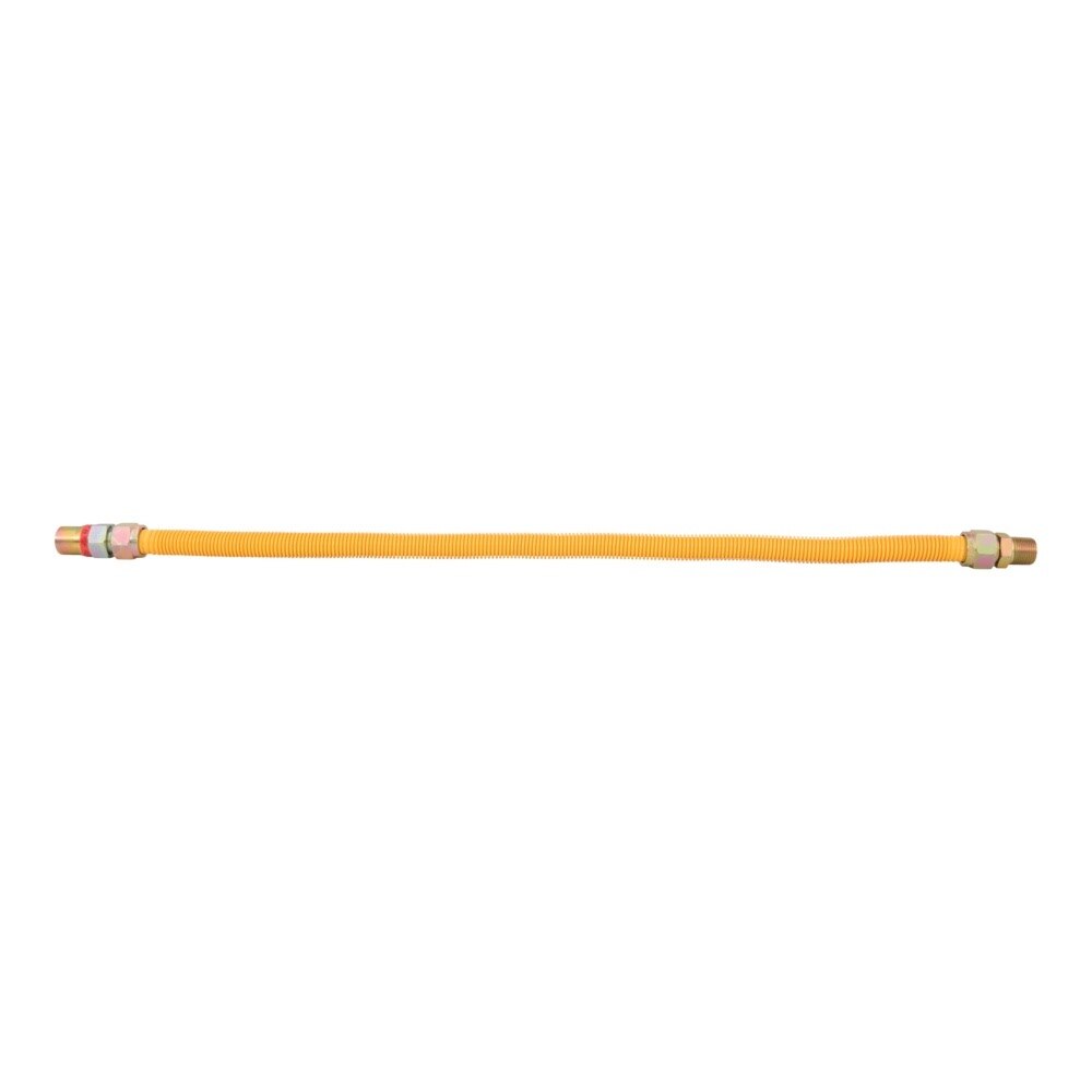 Eastman 40YE54V536B 1 in OD x 36 in Yellow Stainless Steel Gas Connector 3/4 in MIP x 3/4 in FIP EFV - 2