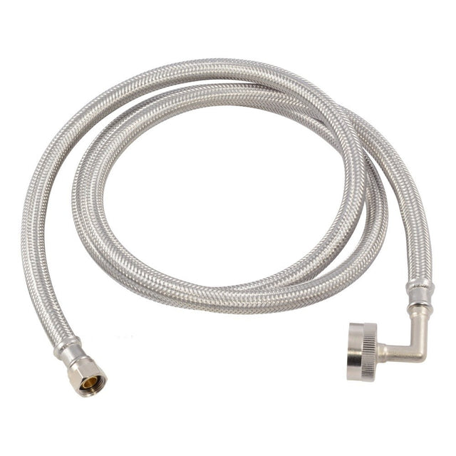 Eastman 41042 5 ft Braided Dishwasher Supply Line with FHT Elbow 3/8 in Comp x 3/4 in FHT