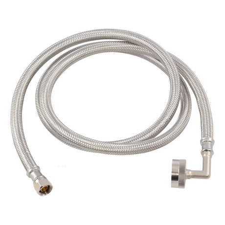 Eastman 41042 5 ft Braided Dishwasher Supply Line with FHT Elbow 3/8 in Comp x 3/4 in FHT