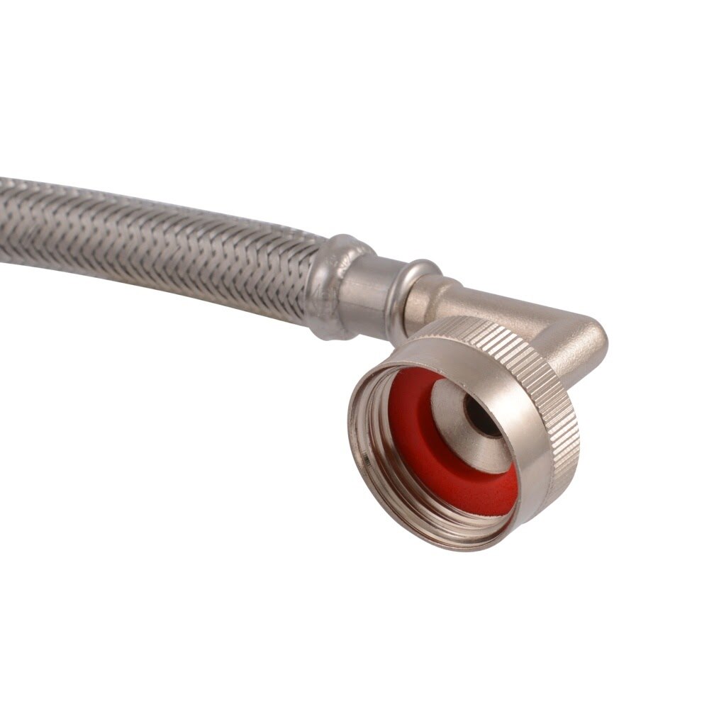 Eastman 41043 6 ft Braided Dishwasher Supply Line with 3/8 in Comp x 3/4 in FHT Elbow - 3