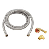 Eastman 41045 6 ft Braided Stainless Steel Dishwasher Supply Line with Brass Fittings