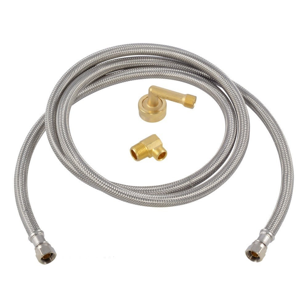 Eastman 41045 6 ft Braided Stainless Steel Dishwasher Supply Line with Brass Fittings - 2