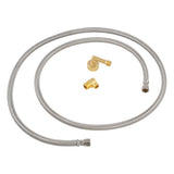 Eastman 41045 6 ft Braided Stainless Steel Dishwasher Supply Line with Brass Fittings - 3