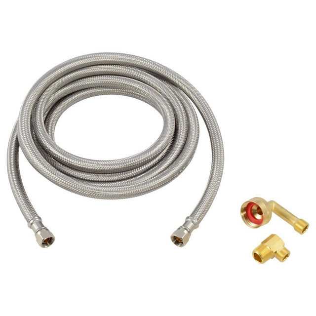 Eastman 41058 12 ft Braided Stainless Steel Universal Dishwasher Supply Line
