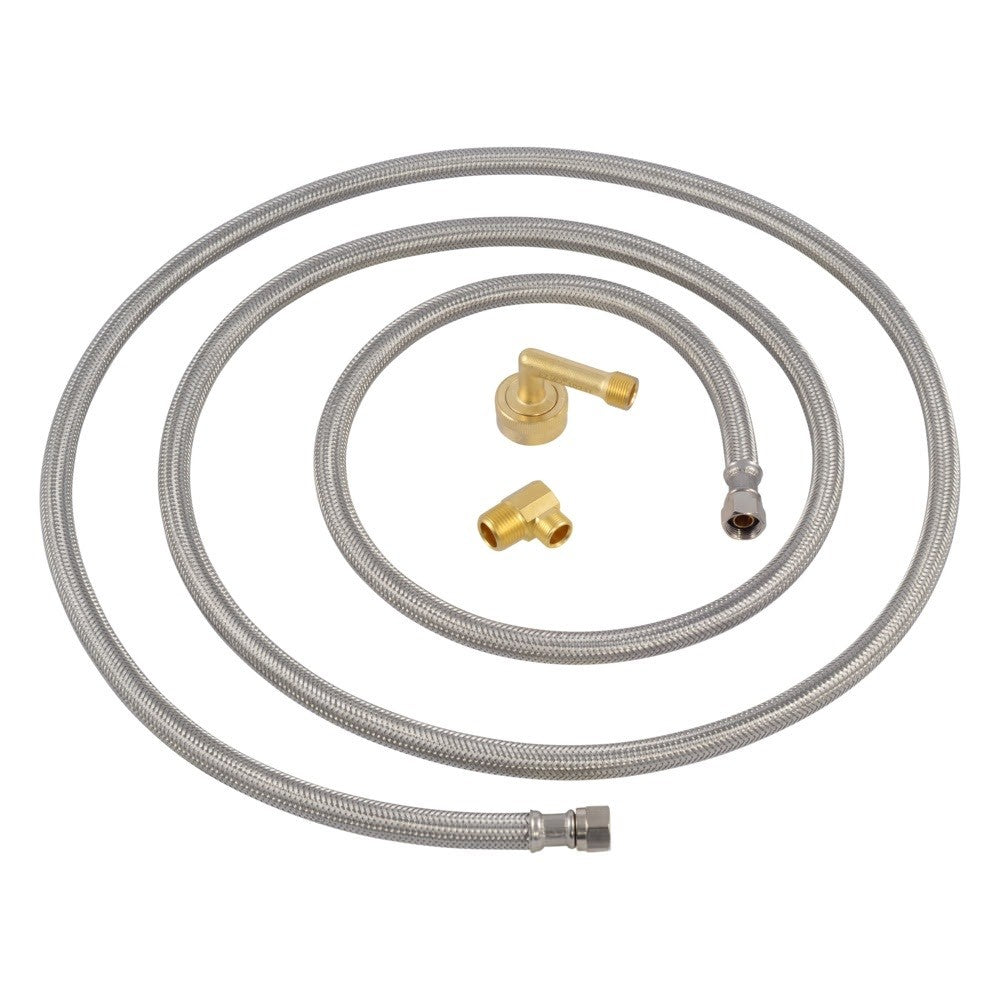 Eastman 41059 8 ft Braided Stainless Steel Universal Dishwasher Supply Line Kit with Brass Fittings - 3