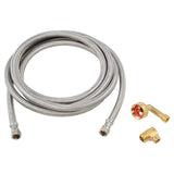 Eastman 41060 10 ft Braided Stainless Steel Dishwasher Supply Line with Compression Fittings