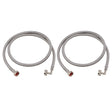 Eastman 41065 5 ft Braided Stainless Steel Washing Machine Hoses with Elbows (2 Pack)