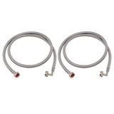 Eastman 41065 5 ft Braided Stainless Steel Washing Machine Hoses with Elbows (2 Pack)
