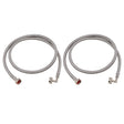 Eastman 41065 5 ft Braided Stainless Steel Washing Machine Hoses with Elbows (2 Pack)