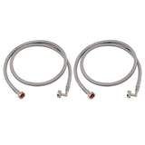 Eastman 41065 5 ft Braided Stainless Steel Washing Machine Hoses with Elbows (2 Pack)