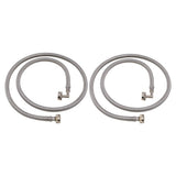 Eastman 41065 5 ft Braided Stainless Steel Washing Machine Hoses with Elbows (2 Pack) - 2